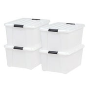IRIS 45 Qt. Plastic Storage Bins with Lids, Stackable Storage Containers, Totes, 4 Pack