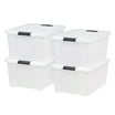 IRIS USA Extra Large 72 Qt. Locking Clear Plastic Storage Bins ...