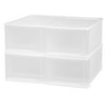 thumbnail image 1 of IRIS USA 4Pack 17qt Medium Stackable Plastic Drawers for Clothes, White, 1 of 6