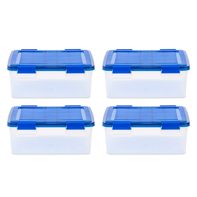 IRIS USA 4Pack 30qt WEATHERPRO Airtight Plastic Storage Bin with Lid and  Seal and Secure Latching Buckles