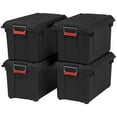 thumbnail image 1 of IRIS USA 4Pack 82qt/20gal WeatherPro™ Storage Utility Tote Container Box, Black, For garage, 1 of 6