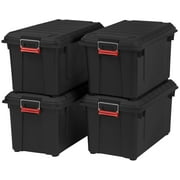 IRIS 82 Qt/20 Gal Storage Utility Tote Container Box, Black, For garage, 4Pk