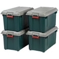 IRIS USA WeatherPro Storage Tote, 20gal Utility Box, 4 Pack, Green ...