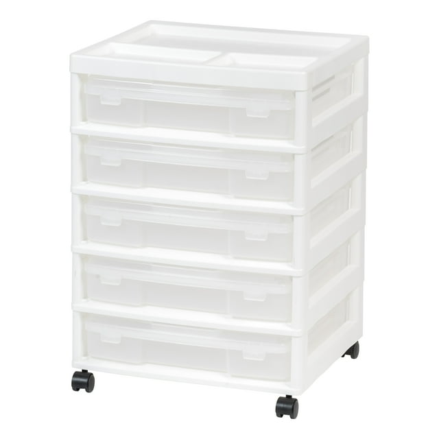 IRIS USA 5Case Craft Storage Cart for Scrapbooking with Organizer Top