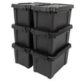 thumbnail image 1 of IRIS USA 5 Gallon Lockable Storage Totes with Lids, 6 Pack - Black, Heavy-Duty Durable Stackable Containers, Large Garage Organizing Bins Moving Tubs, Rugged Sturdy Equipment Utility Tool Box, 1 of 6