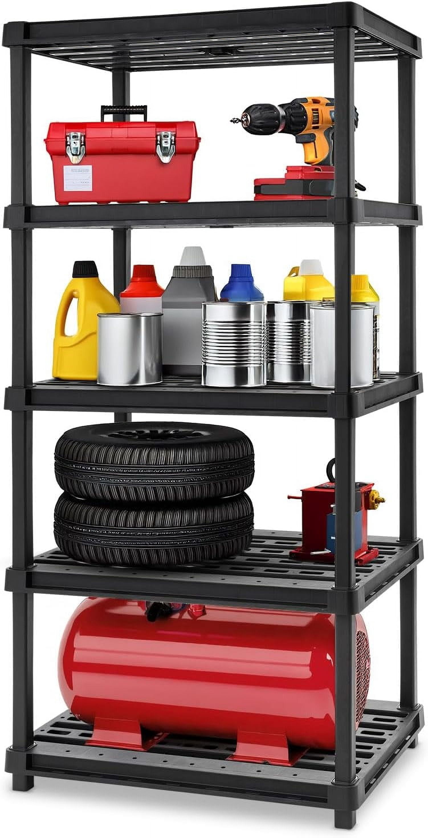750 Deep Home Racking IRIS 5 Shelf Heavy Duty Deep Plastic Storage Shelves, 750lb Capacity ...