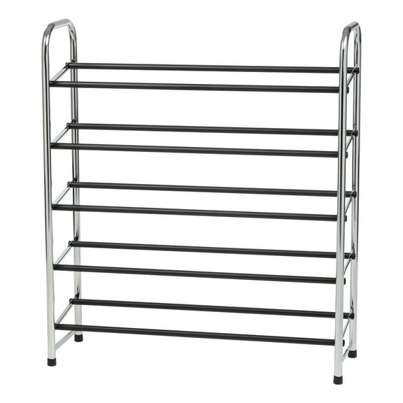IRIS USA 5-Tier 15 Pairs Stackable Freestanding Shoe Racks for Entryway, Silver