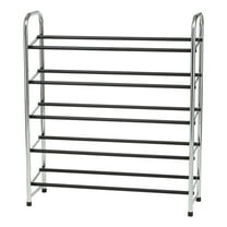 IRIS USA 5-Tier 15 Pairs Stackable Freestanding Shoe Racks for Entryway, Silver