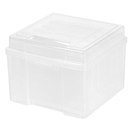 IRIS 5" x 7" Photo Storage Box with 6 cases, Craft Organizers and Storage Cases for Pictures, Cards, Clear