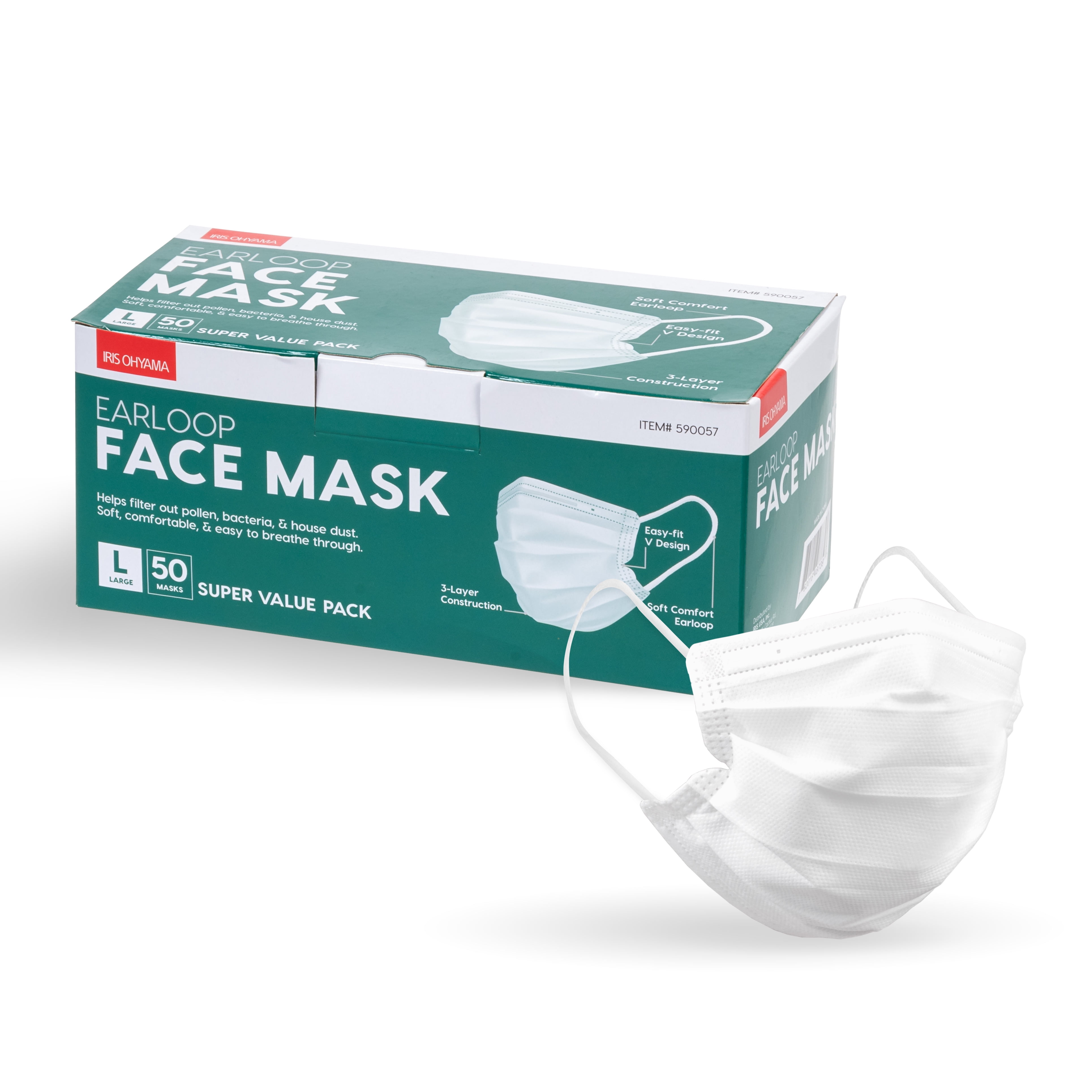 IRIS USA 50-Piece Earloop Face Mask - Walmart.com