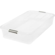 IRIS USA 50qt Underbed Storage Latching Container, Clear