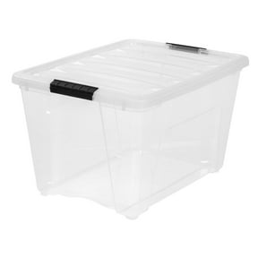 IRIS 53 Qt. Plastic Storage Bin with Lid, Stackable Storage Containers, Tote