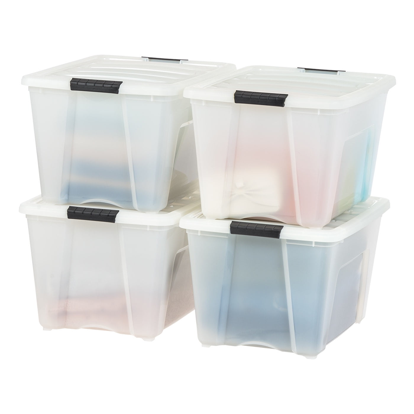 IRIS USA 53 Quart Stackable Plastic Storage Bins with Lids and Latching