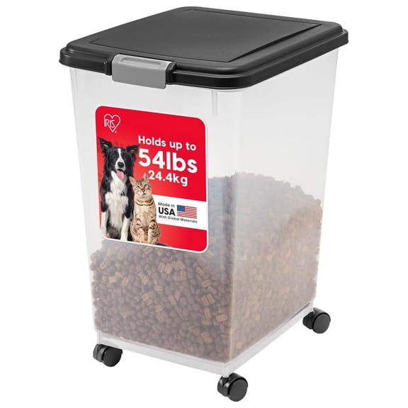 IRIS 54 Lbs Airtight Pet Food Container | Dog & Cat Food Storage Bin
