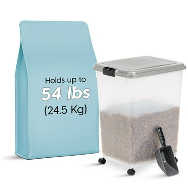 IRIS 54 Lbs. Airtight Pet Food Container | Dog & Cat Food Storage Bin with Scoop