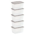 thumbnail image 1 of IRIS 58 Qt. Plastic Storage Bins with Lids, Stackable Storage Containers, Totes, 5 Pack, 1 of 7
