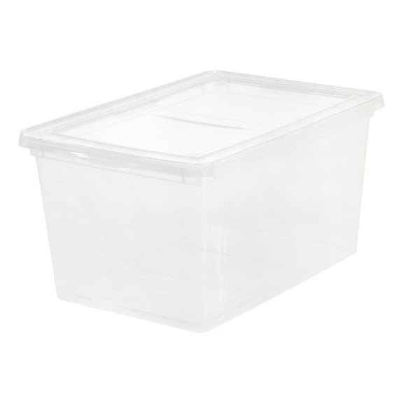 IRIS 58 Qt Plastic Storage Bin Tote Organizing Container with Latching Lid, Clear