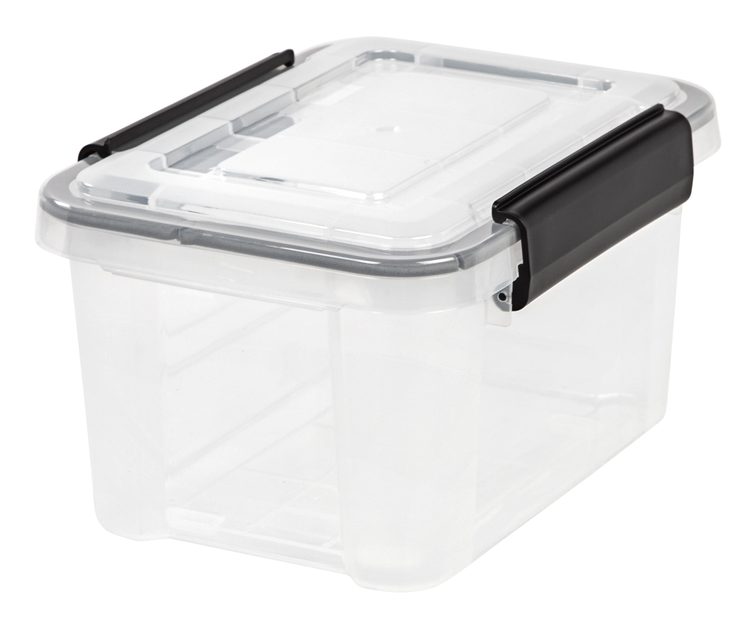Clear Heavy-Duty Stackable Plastic Storage Box with Lid, 1.6 gal