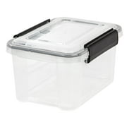 IRIS USA 6.5 Quart WeatherPro™ Storage Container Box Bin with Seal Latching Lid, Clear