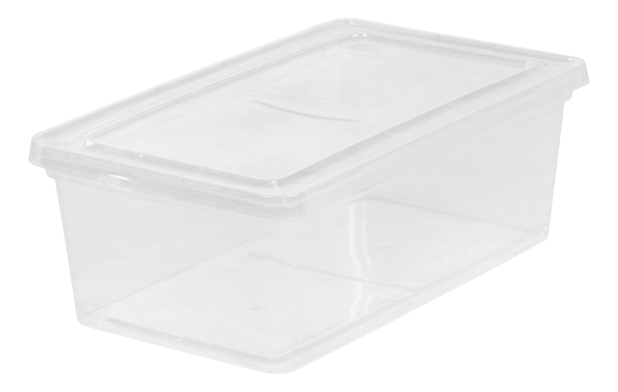 Style Selections 14-in W x 6-in H x 11-in D Clear Plastic Stackable Bin in  the Storage Bins & Baskets department at