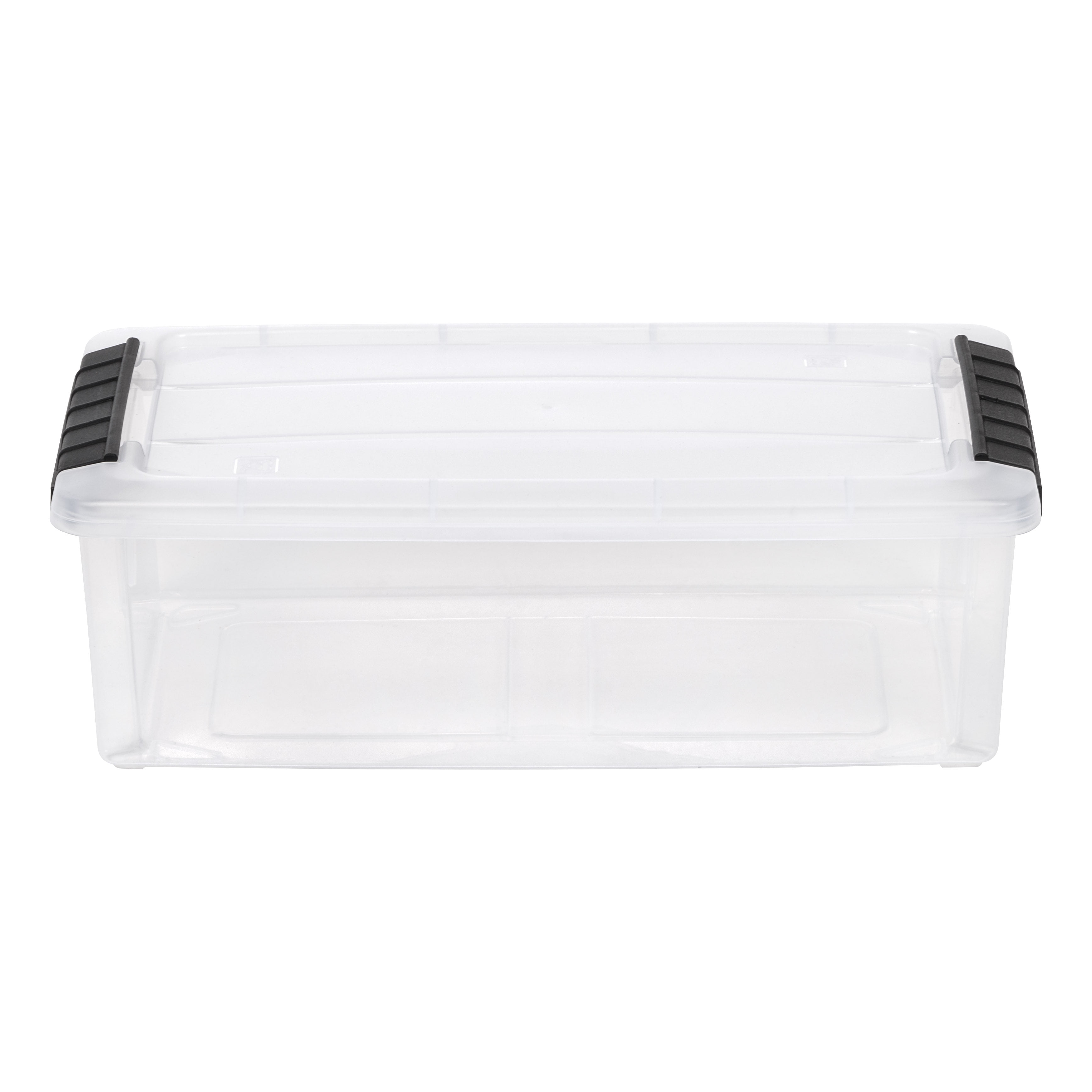 IRIS USA 6 Qt. (1.5 gal.) Small Stackable Plastic Storage Box with Latching  Buckles, Clear 
