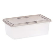 IRIS 6 Qt. Plastic Storage Bin with Lid, Stackable Storage Container, Tote, Clear