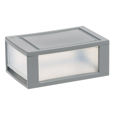 IRIS 6 Qt Small Plastic Drawers, Under Bed Storage Bins, Stackable, Modular