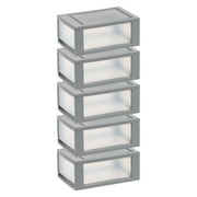 IRIS USA, 6 Qt. Small Plastic Stackable Storage Drawers, Modular, Gray Clear, Set of 5