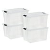 oannao Stackable Clear Storage Bins with Lids, Large Plastic Bins w ...