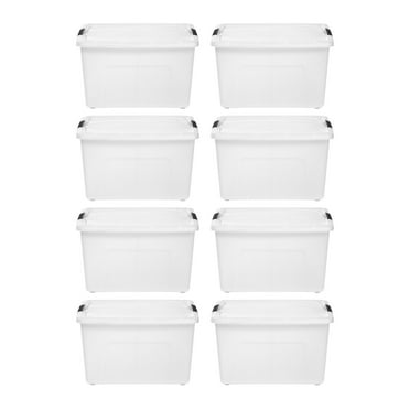 60 Quart Stack & Pull Box, 8 Pack, Natural