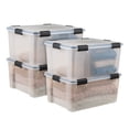 thumbnail image 1 of IRIS 60 Qt. Plastic Storage Bins with Sealed Lids, Clear Gasket Box, Airtight Containers 4Pk, 1 of 14
