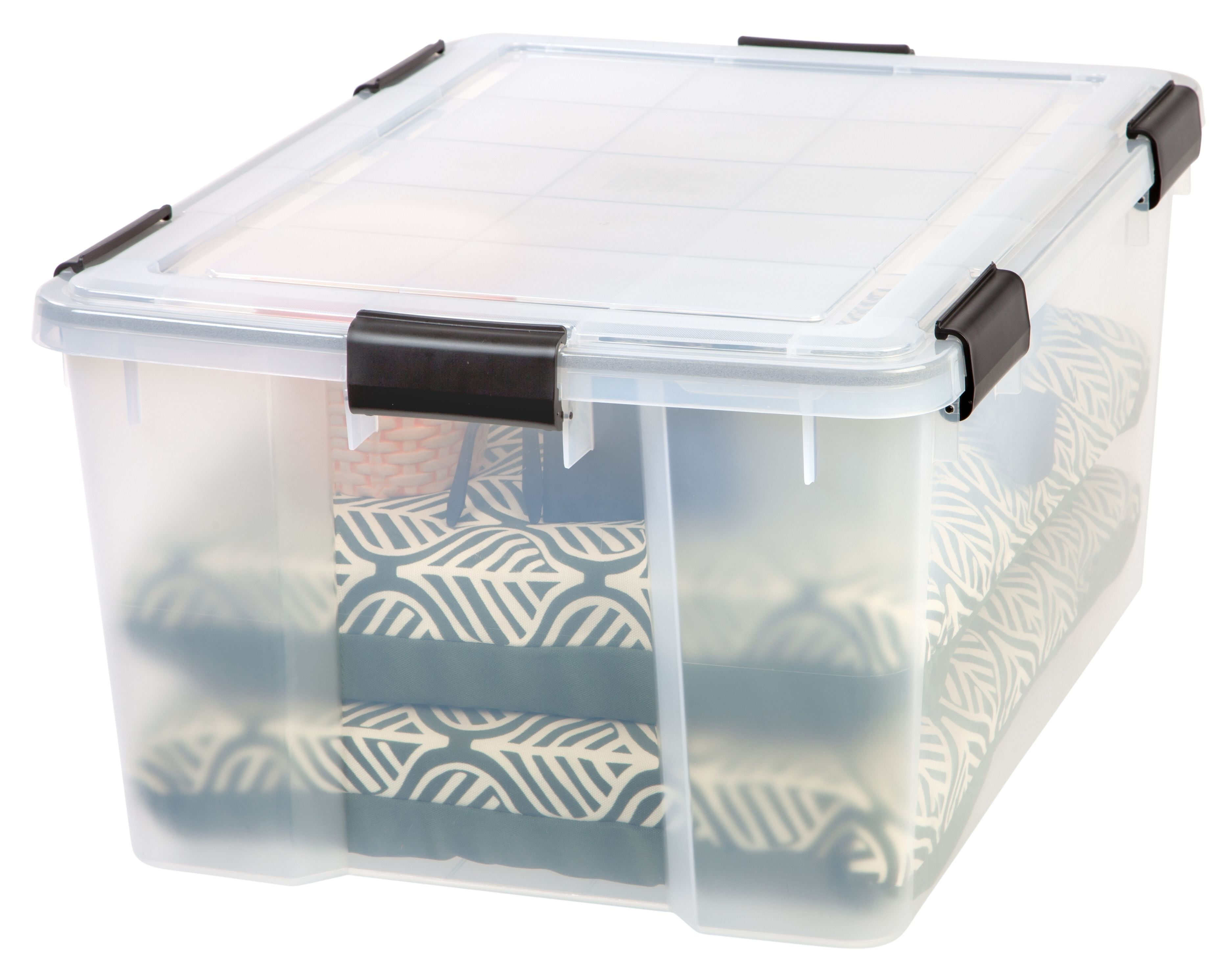 Hefty Clear & White Storage Bin, 62l