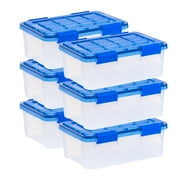 IRIS USA 6Pack 19qt WEATHERPRO Airtight Plastic Storage Bin with Lid and Seal and Secure Latching Buckles