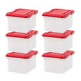 thumbnail image 1 of IRIS USA 6Pack 32qt WeatherPro Light and Garland Storage Box Container with 4 Inserts, 1 of 10
