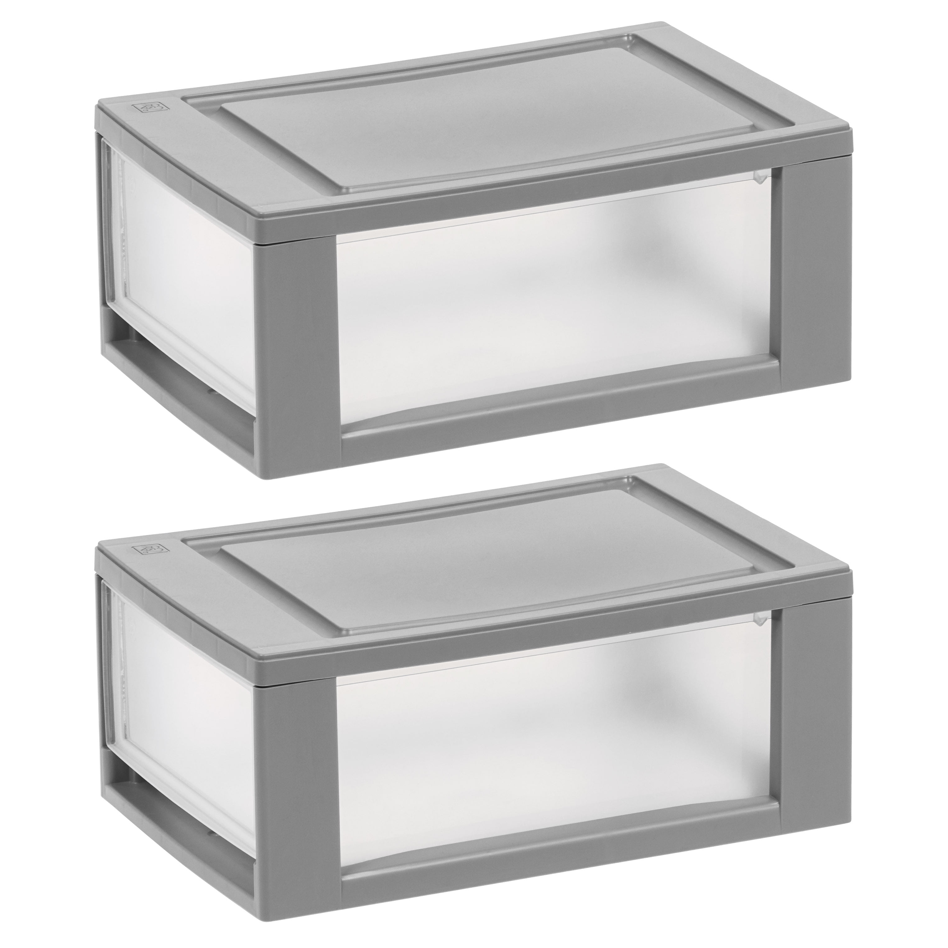 IRIS 30 Qt. Plastic Medium Stackable Storage Chest Drawer Bin in White  (6-Pack) 2 x 591073-3PK - The Home Depot