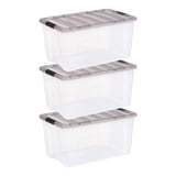 IRIS USA Extra Large 72 Qt. Locking Clear Plastic Storage Bins ...