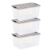 IRIS 72 Qt. Plastic Storage Bins with Lids, Stackable Storage Containers, Totes, 3 Pack
