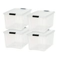 thumbnail image 1 of IRIS USA 72 Quart Stack & Pull™ Box, Clear with Black Buckle, Set of 4, 1 of 6