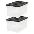 thumbnail image 1 of IRIS USA 72 Quart Stackable Plastic Storage Bins with Lids and Latching Buckles, 2 Pack - Clear/Black, Containers with Lids and Latches, 1 of 3