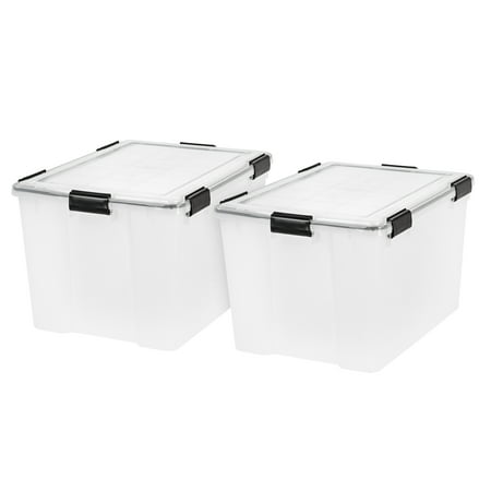 IRIS 74 Qt Storage Box with Gasket Seal Lid, 2Pk Heavy Duty Moving Containers with Tight Latch