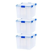 IRIS 74 Qt Storage Box with Gasket Seal Lid- Heavy Duty Moving Containers with Tight Latch, 3Pk