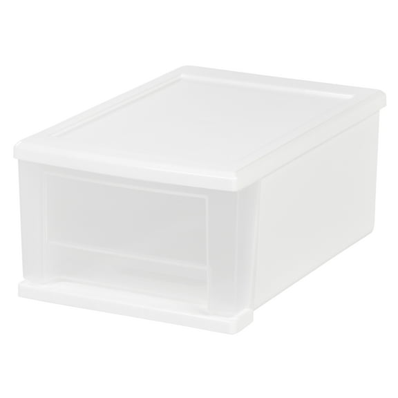 IRIS USA 7qt/1.75gal Plastic Stacking Drawer, White