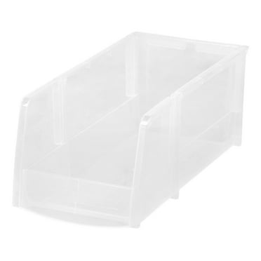 IRIS USA 8 Pack Large Storage Basket, Stackable Open Front Organizer Bin for Pantry, Clear