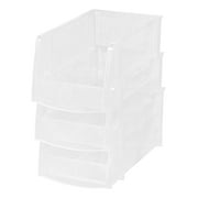 IRIS USA 8 Pack Medium Storage Basket, Stackable Open Front Organizer Bin for Pantry, Clear