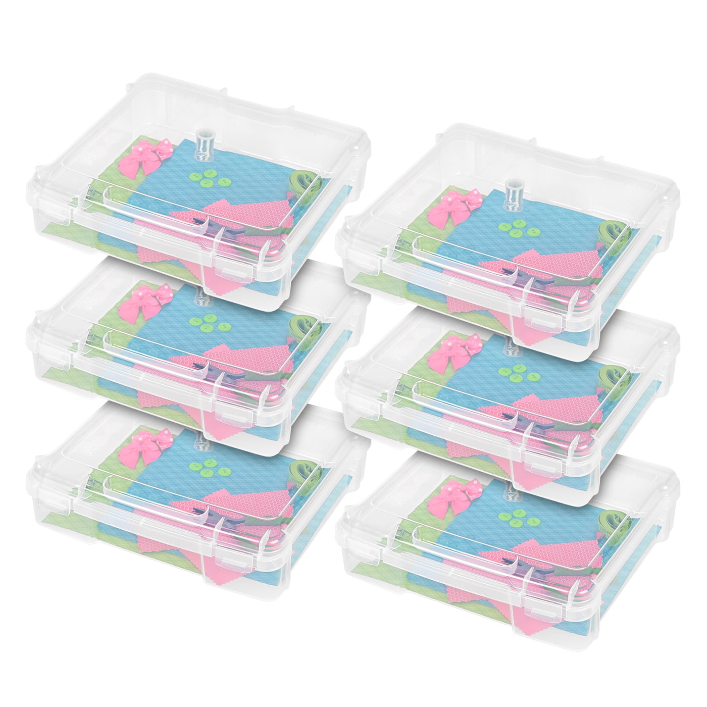 Iris 6 x 6 Portable Project Case, 8 Pack, Clear