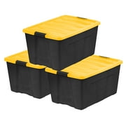 IRIS 94 Qt. Plastic Storage Bins with Lids, Stackable Storage Containers, Totes, 3 Pack
