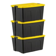 IRIS 94 Qt. Plastic Storage Bins with Lids, Stackable Storage Containers, Totes, 3 Pack