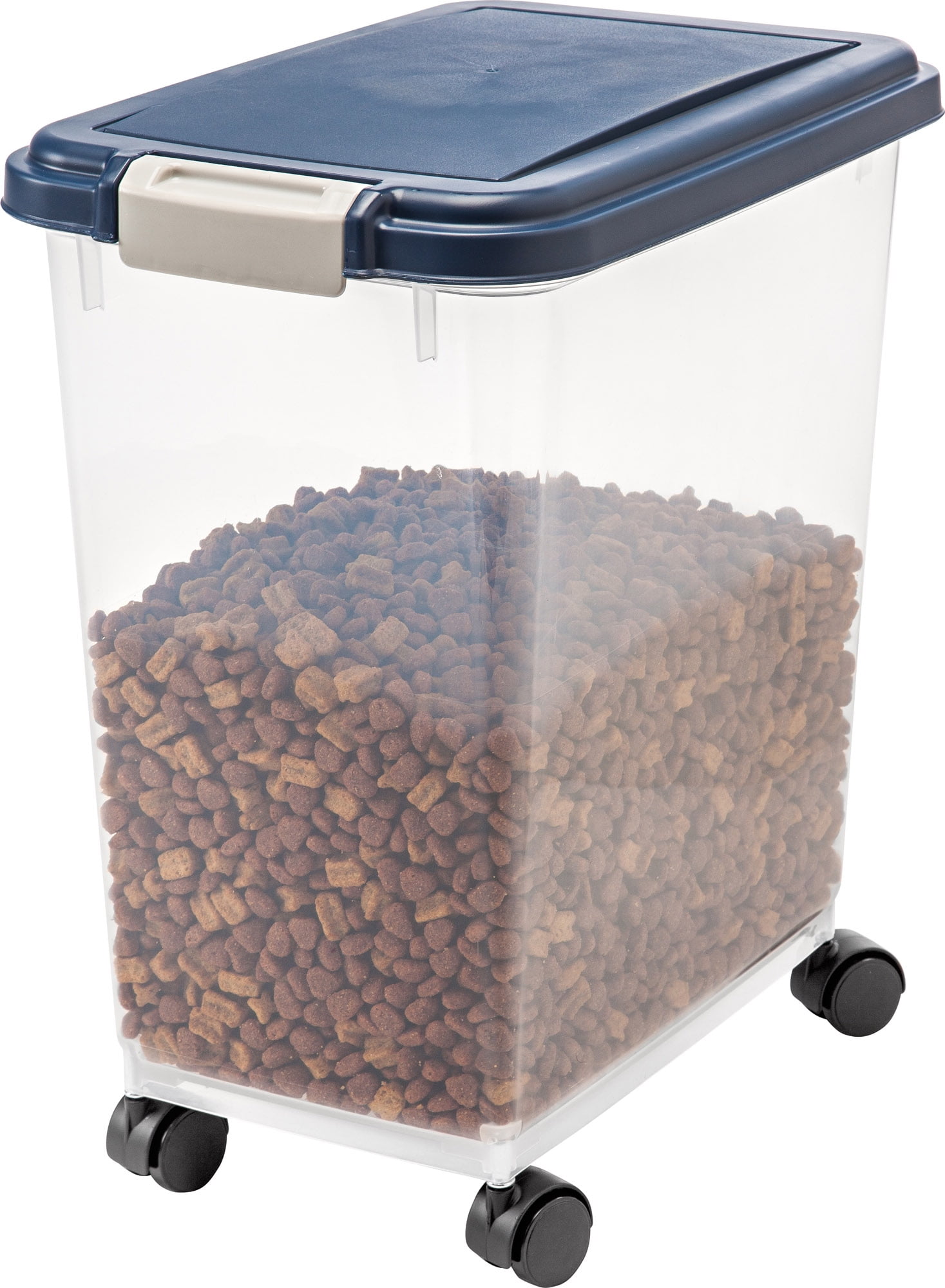Translucent 33 Quart Airtight Pet Food Storage with Casters