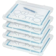 IRIS USA Board Game and Craft Storage Box with Snap-Tight Latch Lid, Art Supplies, Clear, 4pk