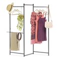 thumbnail image 1 of IRIS USA Clothes Rack, Collapsible Clothing Rack, Foldable Clothes Drying Rack, Garment Rack with Shelf, Clothing Rack with 3 Panels, Black, 1 of 4